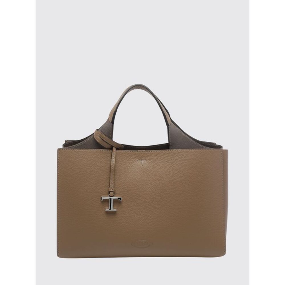 Tod's Hammered Leather Tote Bag With Double Handle And Shoulder Strap